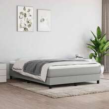 vidaXL Boxspringbett Mit Matratze Hellgrau 140x190 Cm Stoff - Grey - View 1
