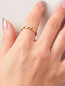 1 pieza Anillo de barra personalizado, adecuado como regalo de aniversario para hombres y mujeres. Se puede grabar con láser su nombre o fecha de nacimiento, perfecto para cumpleaños, Día de la Madre, Día del Padre, San Valentín y Navidad. - Multicolor - Ver 5