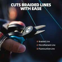 Mini Fishing Scissors Line Cutter, Compact Stainless Steel Blades With Non-Slip Handle, Micro Serrated Multi Tool For Braided Fluorocarbon Mono Lines, Saltwater & Freshwater Fishing Gear,45069664 - Blue - View 2