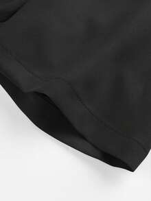 AHTELB 男士短袖条纹棒球衫，轻薄夏季街头服饰，黑色 - 黑色 - 查看 4