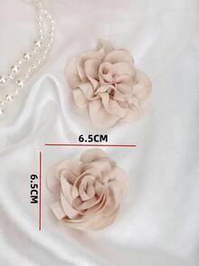 1 par de accesorios desmontables DIY para zapatos, decoración de flores de rosa de poliéster de estilo bohemio elegante para tacones, zapatos, adornos versátiles para zapatos en beige, rosa, burdeos, rojo, marrón, albaricoque, negro - Albaricoque - Ver 6