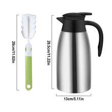 67.6盎司保温咖啡壶，配有清洁刷，不锈钢真空隔热咖啡壶，适用于盛装咖啡、热水、热茶、牛奶，保温长达12小时 - 2公升 - 查看 8