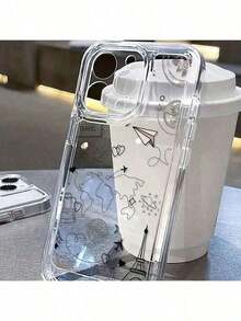 Fundas Protectora de Viaje Transparente con Ruta Aérea para compatible con fundas para iphone 11/11 pro/11 pro max/12/12 pro/12 pro max/13/13 pro/13 pro max/14/14 pro/14 pro max/15/15 pro/15 pro max/16/16 pro/16 pro max/17/17 pro/17 pro max Serie, Regalo de Pascua, Regalo de Navidad, Regalo para Novio o Novia - Estilo (1 pieza) - Ver 6