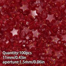 100颗洋葱粉星形亚克力珠，DIY首饰制作材料，适用于项链、手链、耳环等手工制作 - diy亞克力串珠 - 查看 18