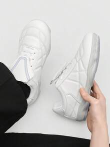 High Quality Men's Versatile Fashionable Casual Sneakers, Soft Sole Comfortable Niche Design Korean Style Skateboard Shoes - White - View 3
