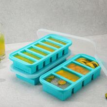 1pc Silicone Tray - Ideal For Storing Broth, Rice, Leftovers - Covered Silicone Tray Suitable For Meal Prep - Multicolor - View 4