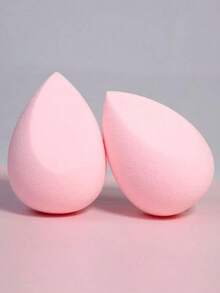 Baby Pink Water-Drop Shaped Beveled Makeup Puff With Pointed Part, Bevel Part And Bottom Ground - Baby Pink - View 1