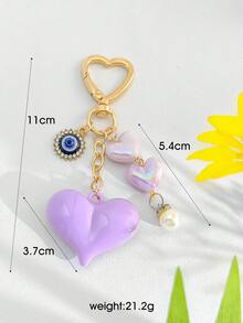 1 móc khóa hình trái tim mùa hè, phụ kiện trang trí túi xách dễ thương, quà tặng cho phụ nữ - Nhiều màu - Xem 8