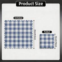 25pcs/50pcs/75pcs 2-Ply Soft Aqua Plaid Napkins, 24cm*24cm Opened, For One-Time Party Lunch, Guest Towels, Decorative Paper, Birthday Decoration, Wedding Anniversary, Graduation Party Decor - Multicolor - View 4