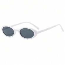 Women's Small-Framed Retro European And American Style Teardrop-Shaped , Jelly-Colored Sun Protection ,  And Stylish, Suitable For Travel. Lightweight, Comfortable, Non-Slip, Doesn't Press On The Nose, Durable, And Flattering For All Face Shapes (Round, Square, Long, Oval). Unisex And Couple Styles Available. - White Frame With Gray Accents - View 1