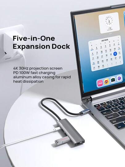 Lenovo Type-C Docking Station, 4K 30Hz High-Definition Projection Cable, HDMI Adapter Cable, PD100W Fast Multi-Port Hub, Universal Docking Station For Desktops And Laptops, Aluminum Alloy Multi-Interface Hub, High-Speed Transmission And Fast Heat Dissipation, Efficient Expansion For Office And Entertainment.