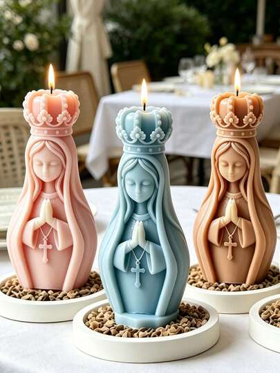 Velas Aromáticas de Nossa Senhora de Guadalupe e Menina Orando, Velas Espirituais de Cera de Soja Multicoloridas, Velas de Anjo de Alívio para Decoração do Lar, Ideal para Decoração de Feriados, Trocas de Presentes de Festa e Presentes Espirituais Festivos