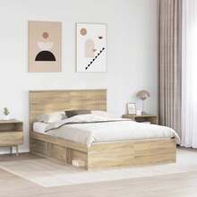 vidaXL Bettrahmen Sonoma 160 X 200 Cm Massives Kiefernholz - Tabac - Voir 3