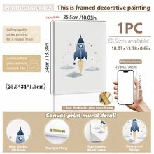 Tranh canvas treo tường (1 tấm), trang trí chủ đề không gian cho phòng trẻ em, tranh trang trí tường chủ đề phi hành gia, tranh cá voi vũ trụ, tranh trang trí phòng trẻ em phong cách Bắc Âu, tranh trang trí phòng chơi game, trang trí phòng trẻ sơ sinh, tranh áp phích mầm non, tranh trang trí động vật hoạt hình, quà tặng cho bé, quà tặng cho trẻ sơ sinh - Nhiều màu - Xem 23