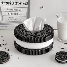 1pc Minimalist Cookie-Shaped Tissue Box, High-End Home Decor Accessory For Living Room Or Bedroom - Multicolor - View 7
