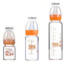 2pcs/1pc Baby Glass Milk Bottle, Heat Resistant Up To 400°C, Standard Mouth, 60ml/120ml/140ml/240ml, Multi-Stage Feeding Bottle - Multicolor - View 20
