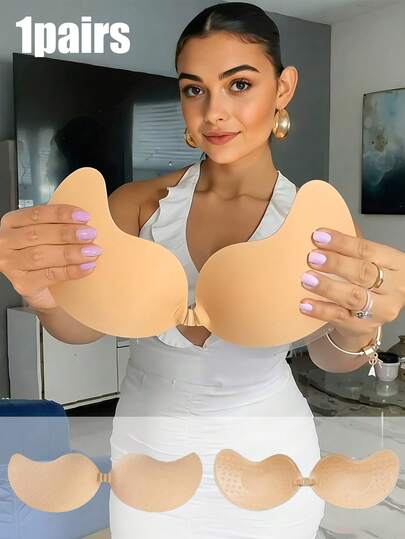 1 Cặp áo ngực dán không dây ẩn, nâng ngực gợi cảm cho ngực nhỏ, áo ngực dày dặn nâng đỡ vô hình, cúp ngực thoáng khí hình quả xoài cho váy hai dây và váy cưới.