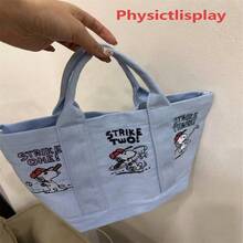 1pc Snoopy Embroidered Japanese Canvas Tote Bag, Suitable For Daily Commute, Work, Shopping, Campus Storage, Also Can Be Used As Back To School, Birthday Or Holiday Gift (Random Style) - A - View 4