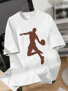 3pcs Basketball Themed Printed Sports T-Shirts, Suitable For Boys Casual Wear, Round Neck Short Sleeve, Basketball Theme, Suitable For Teenagers Sports Tops, Spring/Summer - Multicolor - View 5