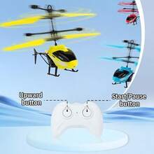 Mini Toy Airplane Gesture Sensing Indoor Flying Helicopter Toys, Remote-Controlled Helicopter Children's Toys With LED Lights, Birthday Gifts For Boys And Girls (Red) - 藍色 - 查看 8