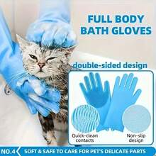 2-In-1 Silicone Pet Bath Massage Brush, Gentle Pet Beauty And Cleaning Tool, Suitable For Cats And Dogs, Small Animal Brushes, Silicone Material, Pet Care Products - Multicolor - View 11