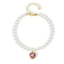 1pc Cute Princess Style Heart Pendant Adjustable Pet Necklace, Suitable For Small Cats, Dogs, Rabbits, Parrots - Multicolor - View 7