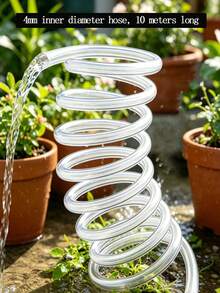 1pc (10m Length, 4mm Inner Diameter) PVC Transparent Material, Suitable For Outdoor Garden Irrigation/Pneumatic Hose/Fish Tank/Aquarium Aeration Tube, Flat Water Pipe - 10 Meters Long - View 6