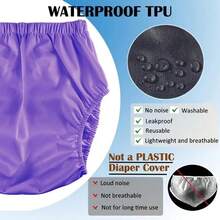 1pc Reusable Leak-Proof Pants - Washable Diaper Cover, Available In Various Colors (Gray, Blue, Black, Purple), Easy To Put On And Take Off - View 4