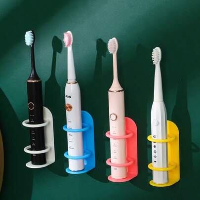 Giá đỡ bàn chải đánh răng điện treo tường, kệ đựng đồ tối giản cho phòng tắm, không cần khoan.