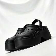 Sandal Bersol Tebal Bermotif Leopard Terbaru 2026, Sandal Selop Musim Panas untuk Pantai dan Taman, Sandal Platform Anti Selip untuk Wanita - Hitam - View 9