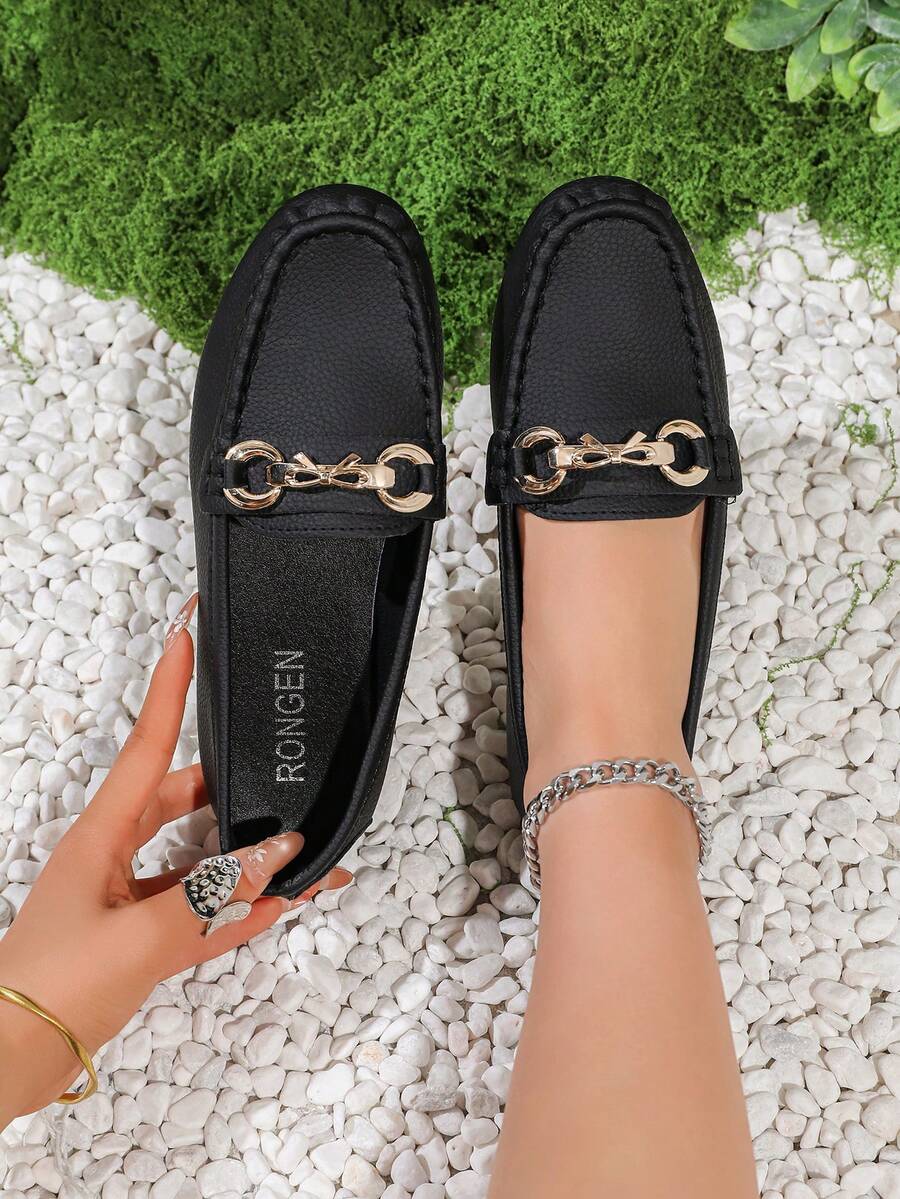 Giày lười đế bằng cho nữ, giày moccasin đế mềm thoải mái, giày y tá da mềm, giày thời trang đa năng nhẹ nhàng dành cho các bà mẹ. - màu đen - Xem 1