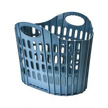 1 pieza Cesta de lavandería plegable clásica - Cesta de almacenamiento de ropa sucia de plástico apilable, adecuada para la organización del baño y el dormitorio, disponible en varios colores - Multicolor - View 8