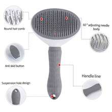 1pc Self-Cleaning Pet Brush, Suitable For Grooming And Deshedding Dogs, Cats, Rabbits And Other Pets, Easily Removes Loose Undercoat, A Massage Brushing Tool For Long And Short Haired Pets - View 7