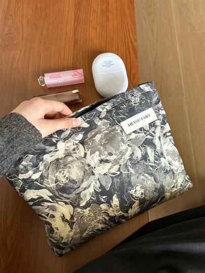 MEYOU FAIRY 化妆包、便携手提包、收纳包、洗漱包、大容量化妆包、化妆纸巾收纳包、旅行必备包、收纳袋、女士/女孩卫生巾收纳袋、学生铅笔盒、内袋、拉链枕形袋、方形包、大号化妆包