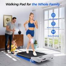 Walking Pad With Incline Under Desk Treadmill 3 In 1 Portable Treadmills For Home With Remote Control LED Display 2.5 HP Quiet Mini Treadmill For Office Home Use 300 Lbs Capacity - 白色 - 查看 2