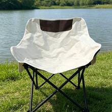 Silla Plegable de Camping Portátil, Silla de Playa Ligera con Respaldo Cómodo, Silla de Exterior para Acampar, Playa, Picnic, Patio y Viaje, Silla Plegable para Mujer y Hombre - Blanco - Ver 7