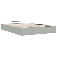 vidaXL Ottoman-Bett Ohne Matratze Hellgrau 140x190 Cm Samt - Grau - Übersicht 9
