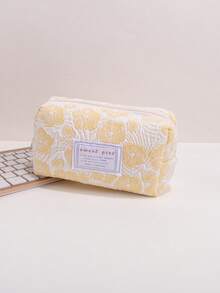 Retro Large-Capacity Pencil Case, Creatively Decorated With Floral And Heart Prints, A Stylish Desktop Accessory And Storage Bag, For Storing Study Stationery And Office Supplies - Single Piece - View 7