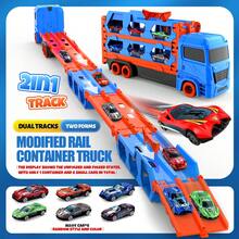 Children's Transforming Truck Toy - Launcher Car Launcher Toy Set, With Foldable Storage Function, Upgraded Transport Truck Toy Transforming Foldable Storage Device, Double Track Slide Truck, Classroom Reward Gift, Creative Small Gift, Holiday Decor, Birthday Party, Back To School Gift (Random Car) - Multicolor - View 13