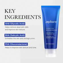 zephoco Mascarilla facial de barro para puntos negros Zero Pore con brocha de gelatina - Refrescante y minimizador de poros - Fórmula de secado rápido en 3 minutos con AHA, BHA, PHA y arcilla purificante de poros - Mascarilla de barro coreana de 100g - Ropa formal - Ver 8