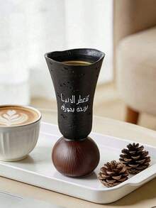 Ceramic Incense Burner With Elegant Arabic Calligraphy Design, Fragrance Diffuser For Home, Smokeless Aroma Holder, Ideal For Living Room, Bedroom, Yoga Studio And Meditation Space, Unique Incense Burner For Fragrance Lovers, Suitable For Middle Eastern And National Holidays, Can Be Used As Personalized Souvenir, Gift, Gift And Decoration - Multicolor - View 5