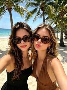 2pcs Bohemian Style Beach Fashion Glasses, Retro Leopard Print - Multicolor - View 7