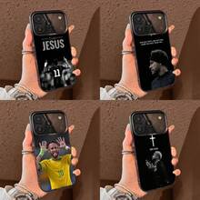 Funda para teléfono Cross N-Neymar Jesus para iPhone 17, 16, 15, 14, 13, 12, 11, Pro, Max, Plus, E, Air, cubierta de TPU negra - Amarillo - Ver 1