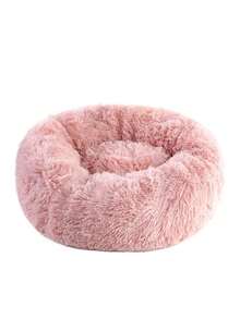 1pc Solid Color Non-Detachable Round Pet Bed, Soft & Comfortable, Machine Washable, Suitable For Cats & Small/Medium Dogs, For Indoor Home Use And Outdoor Carry - Champagne - View 18