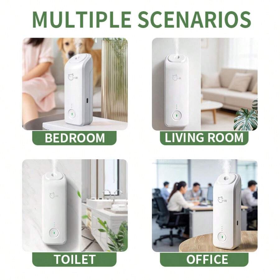 Difusor de fragancia de gran capacidad y silencioso con batería de larga duración, llenando la habitación con un aroma agradable, con tres ajustes regulables, adecuado para la sala de estar, el dormitorio y el baño. - Blanco 1 pieza - Ver 1