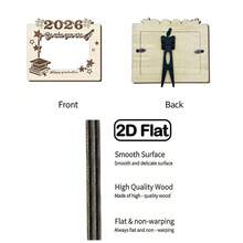 1/2pcs 2026 Graduation Cap Wooden Photo Frame, Modern Desktop Display Stand, Suitable For Graduation Photos, Perfect Graduation Party Decor And Commemorative Gift - Picture Frame - View 3