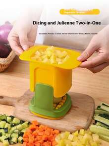 多功能蔬菜切丁器，土豆/胡萝卜/黄瓜切片器，家用烹饪切碎器，香肠切丁器 - 彩色 - 查看 11