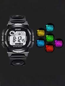 A Shock-Resistant, Multi-Color Round Student Watch With Alarm, Date, Timer, Luminous Display And Other Functions. It Is A Great Gift For Teenagers - Multicolor - View 5