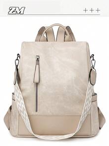 Premium Anti-Theft Women's Backpack; Latest Personalized Casual Soft Leather Women's Backpack; Large Capacity Expandable Multi-Function Travel Backpack; Multipurpose Student Backpack - Multicolor - View 9
