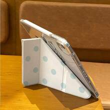 1 chiếc ốp bảo vệ iPad kiểu retro chấm bi kem và xanh dương hình cún con dễ thương, mặt lưng trong suốt, chân đế đa góc, khe cắm bút chì, viền mềm chống sốc, tự động bật/tắt màn hình cho iPad thế hệ thứ 10 / Air 4/5/Pro 11" / 9/8/7, phong cách nữ tính kiểu . - Nhiều màu - Xem 4
